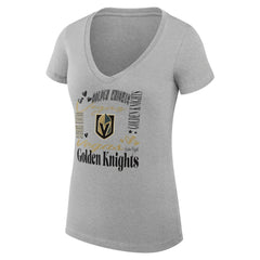 Vegas Golden Knights G-III 4Her by Carl Banks Women's Super-Slim Fit Lightweight Collage Team Graphic T-Shirt - Heather Gray T-shirts
