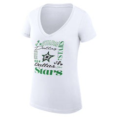 Dallas Stars G-III 4Her by Carl Banks Women's Super-Slim Fit Lightweight Collage Team Graphic T-Shirt - White T-shirts