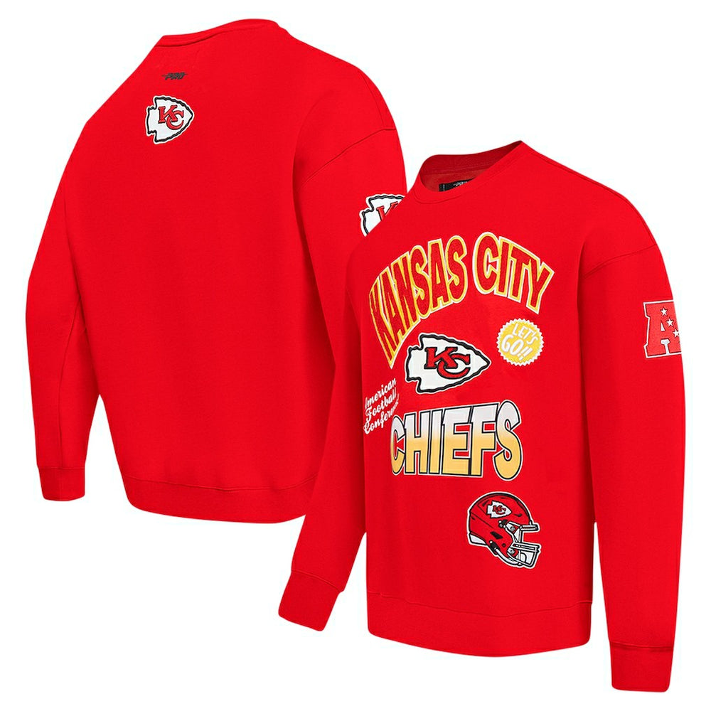 Kansas City Chiefs Pro Standard Turn It Up Drop Shoulder Pullover Sweatshirt - Red online