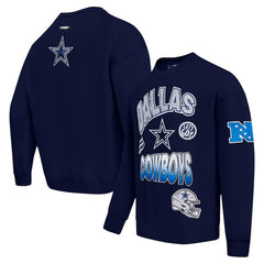 Dallas Cowboys Pro Standard Turn It Up Drop Shoulder Pullover Sweatshirt - Navy discount