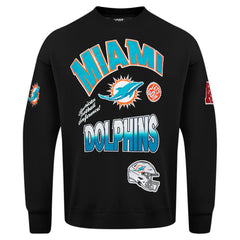 Miami Dolphins Pro Standard Turn It Up Drop Shoulder Pullover Sweatshirt - Black cheap