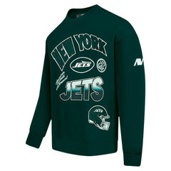 New York Jets Pro Standard Turn It Up Drop Shoulder Pullover Sweatshirt - Green discount