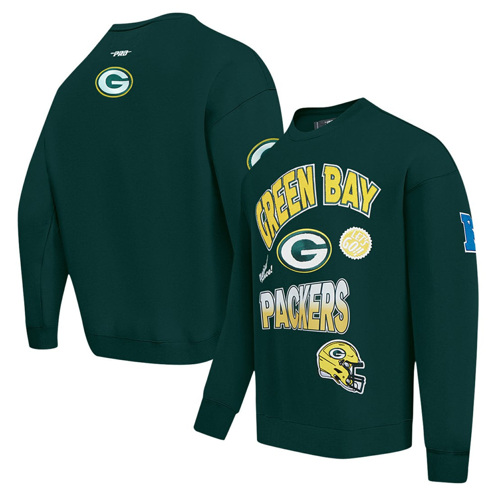 Green Bay Packers Pro Standard Turn It Up Drop Shoulder Pullover Sweatshirt - Green online