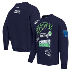 Seattle Seahawks Pro Standard Turn It Up Drop Shoulder Pullover Sweatshirt - College Navy outlet