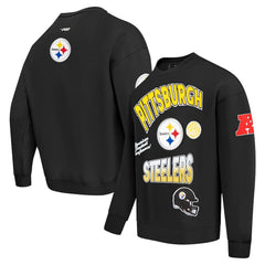 Pittsburgh Steelers Pro Standard Turn It Up Drop Shoulder Pullover Sweatshirt - Black cheap
