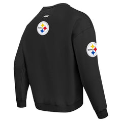 Pittsburgh Steelers Pro Standard Turn It Up Drop Shoulder Pullover Sweatshirt - Black cheap