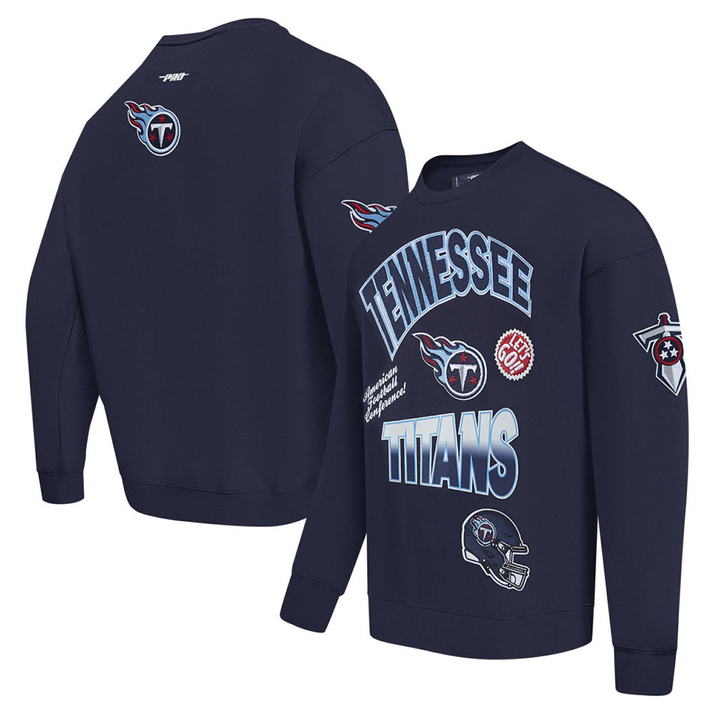 Tennessee Titans Pro Standard Turn It Up Drop Shoulder Pullover Sweatshirt - Navy discount