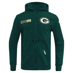 Green Bay Packers Pro Standard Split Logo Double Knit Full-Zip Hoodie - Green cheap