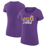 Los Angeles Lakers G-III 4Her by Carl Banks Women's Super-Slim Fit Lightweight Team Sport V-Neck T-Shirt - Purple discount
