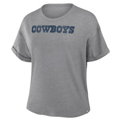 Dallas Cowboys Women's Swing Pass Tri-Blend Boxy T-Shirt - Heather Gray on sale