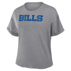Buffalo Bills Women's Swing Pass Tri-Blend Boxy T-Shirt - Heather Gray outlet