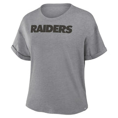 Las Vegas Raiders Women's Swing Pass Tri-Blend Boxy T-Shirt - Heather Gray cheap
