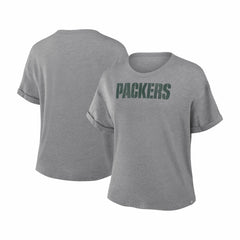 Green Bay Packers Women's Swing Pass Tri-Blend Boxy T-Shirt - Heather Gray on sale