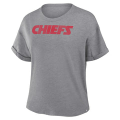 Kansas City Chiefs Women's Swing Pass Tri-Blend Boxy T-Shirt - Heather Gray cheap