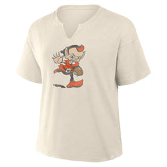 Cleveland Browns Women's Trick Play Slub Boxy T-Shirt - Cream cheap