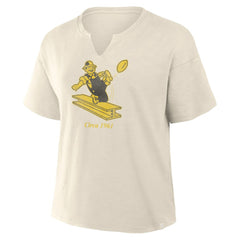 Pittsburgh Steelers Women's Trick Play Slub Boxy T-Shirt - Cream outlet