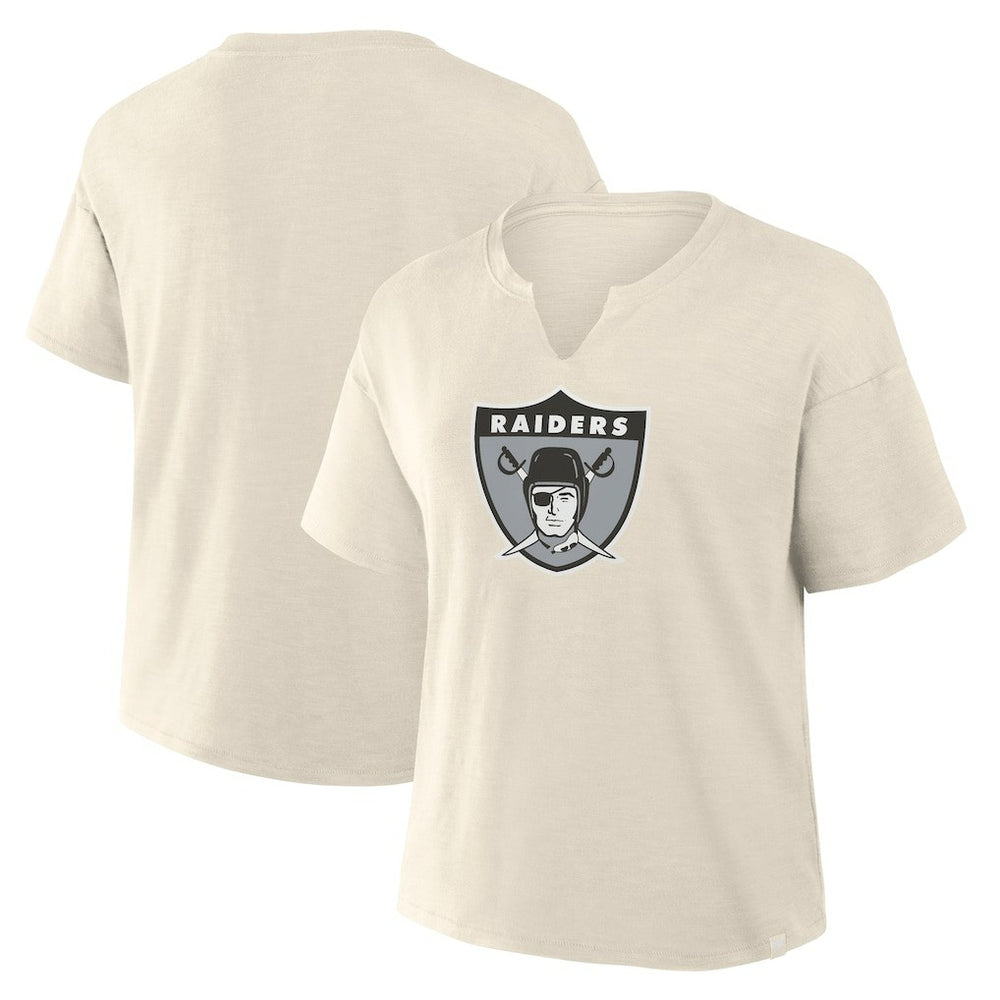 Las Vegas Raiders Women's Trick Play Slub Boxy T-Shirt - Cream online