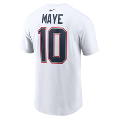 Drake Maye New England Patriots Player Name & Number T-Shirt - White on sale