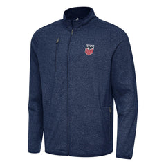 USMNT Antigua Hold-Up Tri-Blend Full-Zip Jacket - Heather Navy cheap