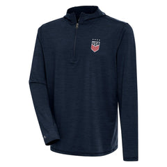 USWNT Antigua Tidy Quarter-Zip Hoodie - Heather Navy on sale