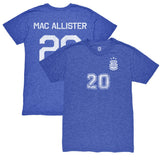Alexis Mac Allister Argentina National Team 1863FC Retro Name & Number Tri-Blend T-Shirt - Blue shop