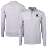 Carolina Panthers Cutter & Buck Virtue Eco Pique Micro Stripe Recycled Quarter-Zip Jacket - Gray on sale