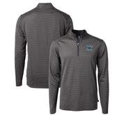 Carolina Panthers Cutter & Buck Virtue Eco Pique Micro Stripe Recycled Quarter-Zip Jacket - Black outlet