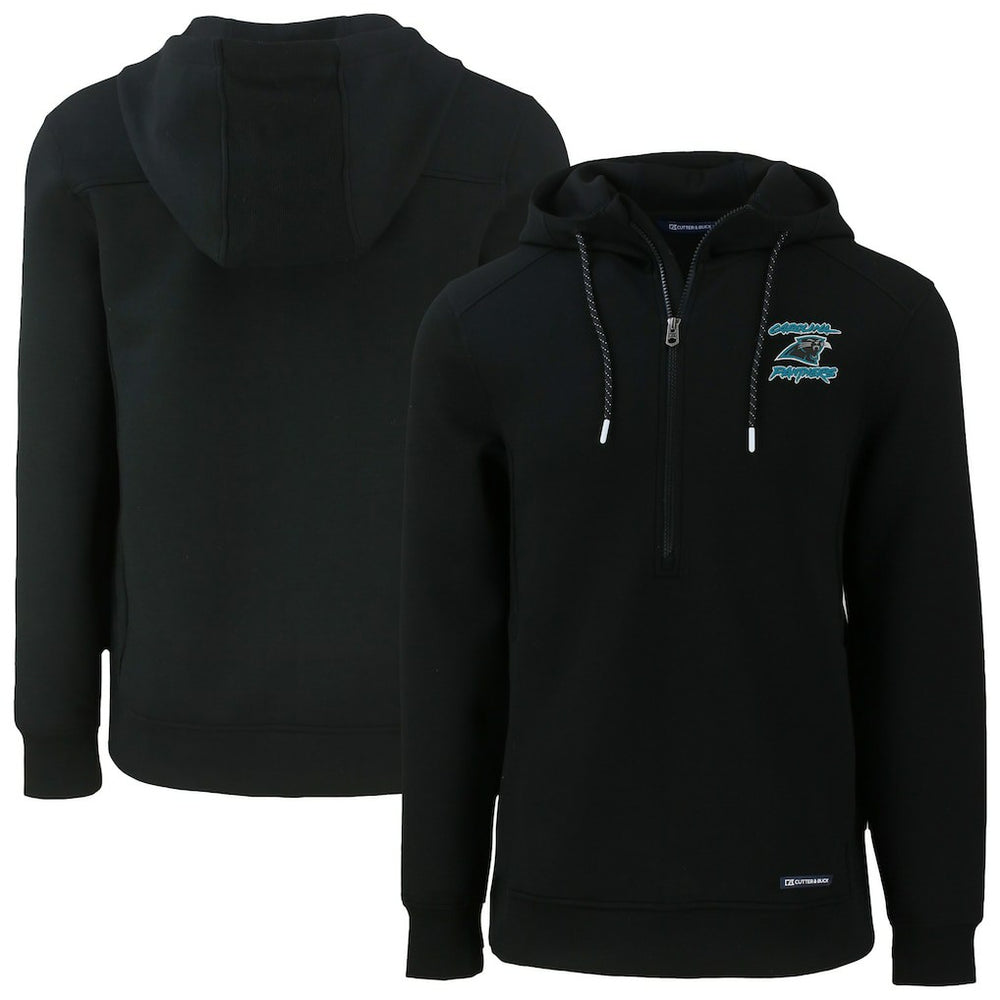 Carolina Panthers Cutter & Buck Roam Eco Recycled Half-Zip Hoodie - Black for sale