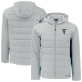 Atlanta Falcons Cutter & Buck Evoke Hybrid Eco Softshell Recycled Full-Zip Hoodie Jacket - Light Gray sale