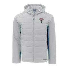 Atlanta Falcons Cutter & Buck Evoke Hybrid Eco Softshell Recycled Full-Zip Hoodie Jacket - Light Gray sale