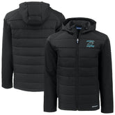 Carolina Panthers Cutter & Buck Evoke Hybrid Eco Softshell Recycled Full-Zip Hoodie Jacket - Black outlet
