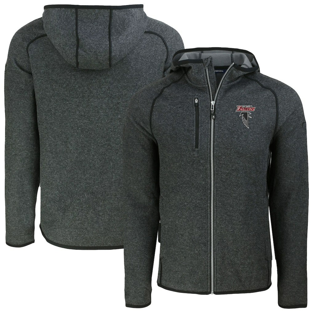 Atlanta Falcons Cutter & Buck Mainsail Hoodie Raglan Full-Zip Jacket - Heather Charcoal discount