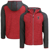 Atlanta Falcons Cutter & Buck Mainsail Hoodie Raglan Full-Zip Jacket - Heather Red outlet