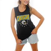 Los Angeles Chargers Gameday Couture Women's Baby You're A Star Racerback Scoop Neck Tapered Tank Top - Black outlet