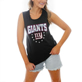 New York Giants Gameday Couture Women's Baby You're A Star Racerback Scoop Neck Tapered Tank Top - Black cheap