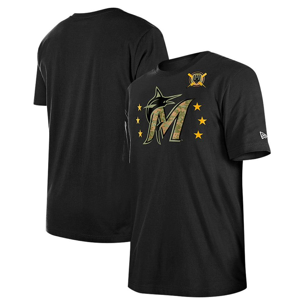 Miami Marlins 2024 Armed Forces Day T-Shirt Black