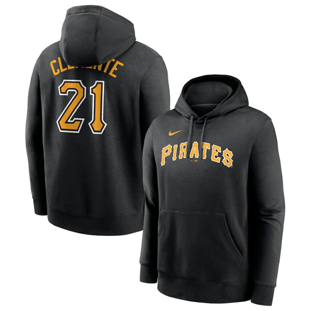 Roberto Clemente Pittsburgh Pirates Player Name & Number Club Pullover Hoodie Black