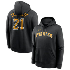 Roberto Clemente Pittsburgh Pirates Player Name & Number Club Pullover Hoodie Black