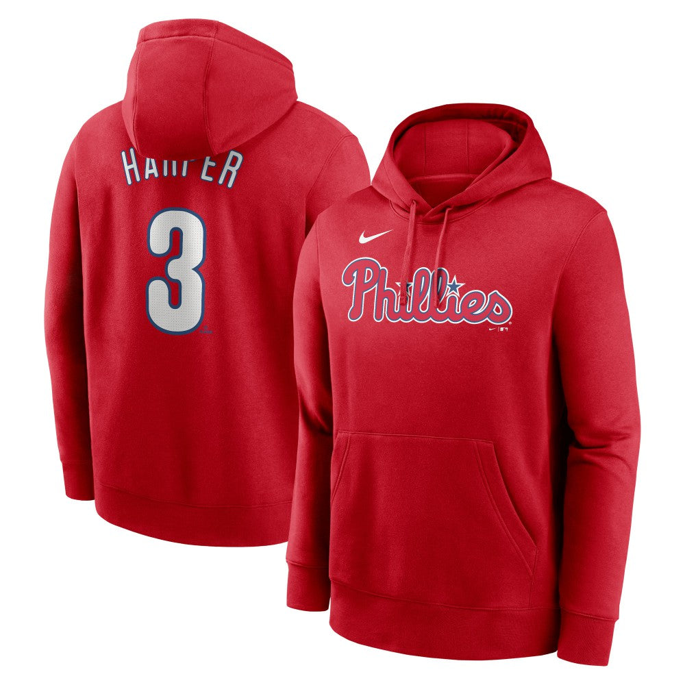Bryce Harper Philadelphia Phillies Player Name & Number Club Pullover Hoodie Red