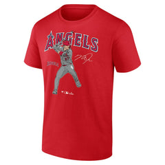 Mike Trout Los Angeles Angels Player Swing T-Shirt Red