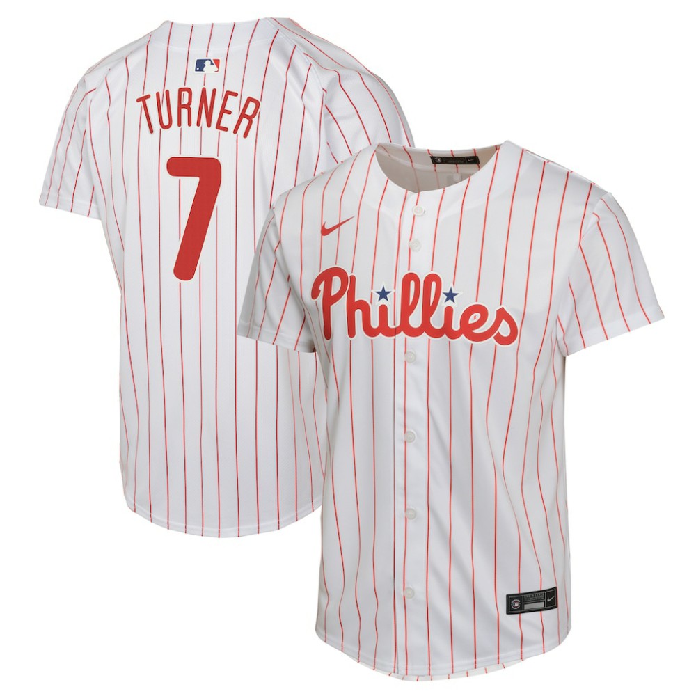 Trea Turner Philadelphia Phillies Youth Home Game Player Jersey White