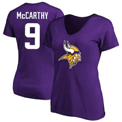 J.J. McCarthy Minnesota Vikings Women's Plus Size Fair Catch Name & Number Scoop Neck T-Shirt - Purple sale