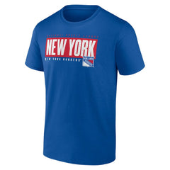 New York Rangers Fanatics Blocked Out T-Shirt - Blue T-shirts