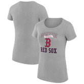 Boston Red Sox G-III 4Her by Carl Banks Women's Super-Slim Fit Lightweight Team Logo Graphic T-Shirt Heather Gray