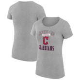 Cleveland Guardians G-III 4Her by Carl Banks Women's Super-Slim Fit Lightweight Team Logo Graphic T-Shirt Heather Gray