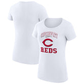 Cincinnati Reds G-III 4Her by Carl Banks Women's Super-Slim Fit Lightweight Team Logo Graphic T-Shirt White