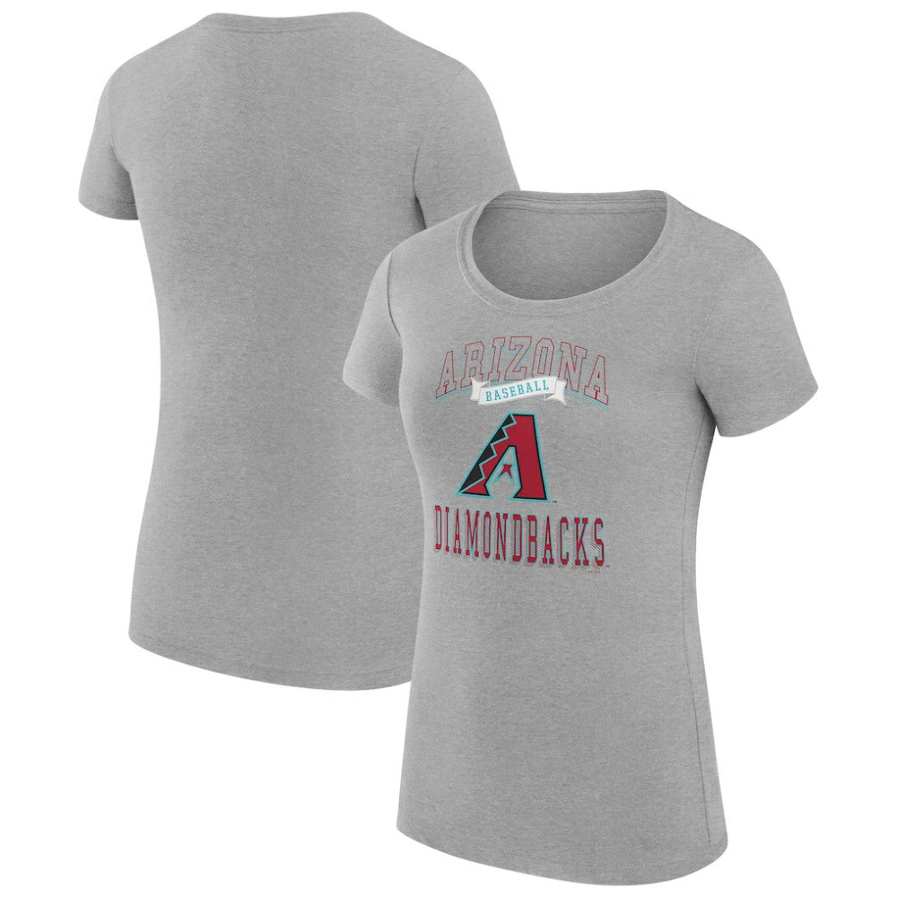 Arizona Diamondbacks G-III 4Her by Carl Banks Women's Super-Slim Fit Lightweight Team Logo Graphic T-Shirt Heather Gray