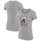 Arizona Diamondbacks G-III 4Her by Carl Banks Women's Super-Slim Fit Lightweight Team Logo Graphic T-Shirt Heather Gray