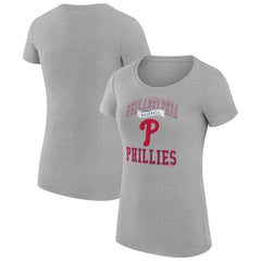 Philadelphia Phillies G-III 4Her by Carl Banks Women's Super-Slim Fit Lightweight Team Logo Graphic T-Shirt Heather Gray
