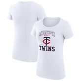Minnesota Twins G-III 4Her by Carl Banks Women's Super-Slim Fit Lightweight Team Logo Graphic T-Shirt White